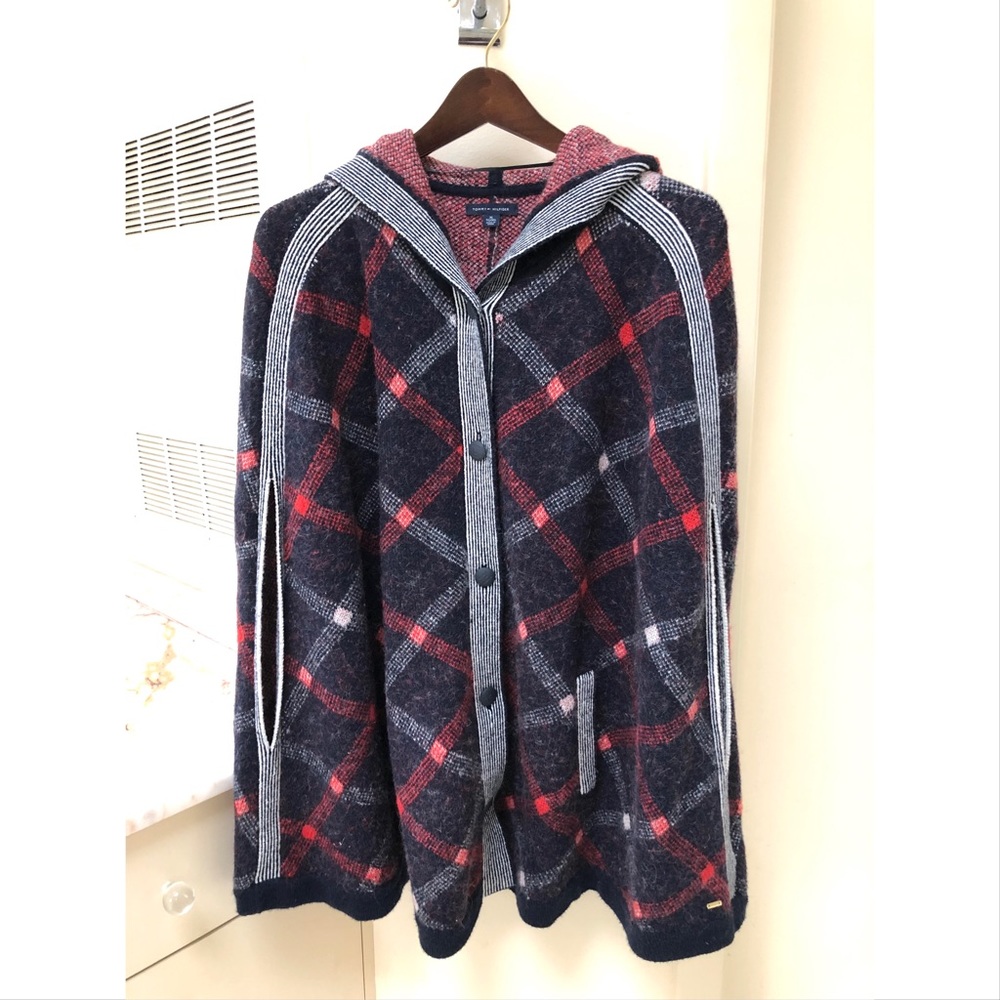 Tommy Hilfiger Plaid Cape Coat